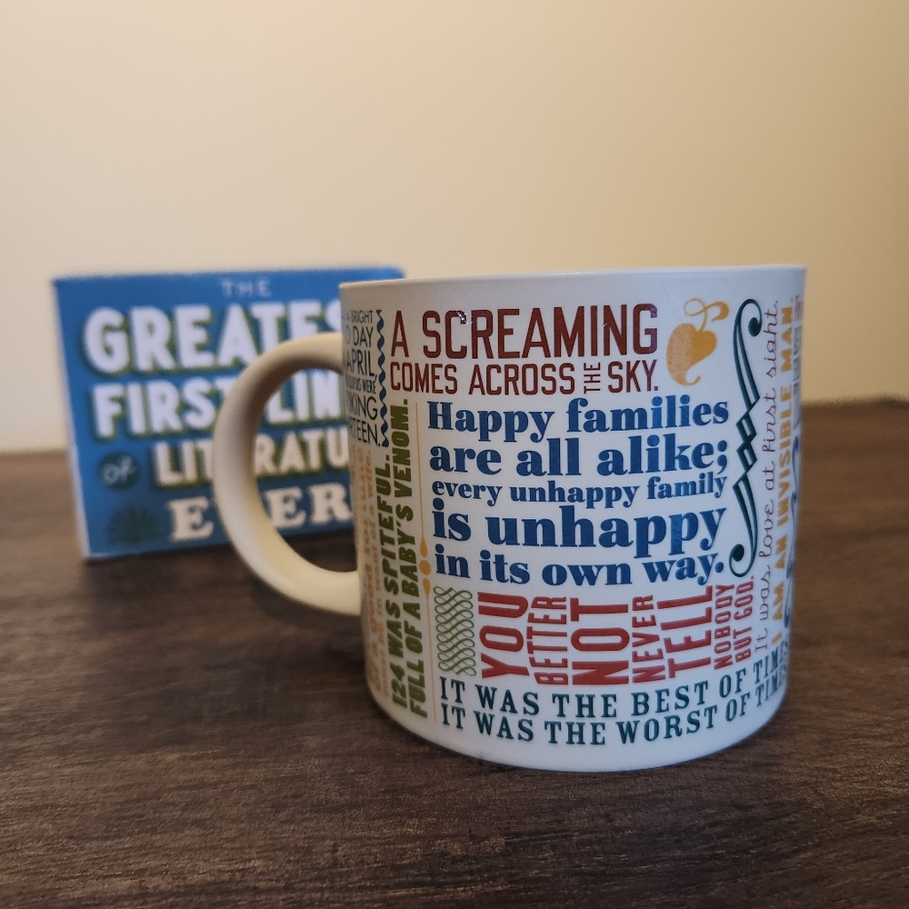 New Unemployed Philosopher's Guild  First Lines Of Literature Coffee Cup Mug